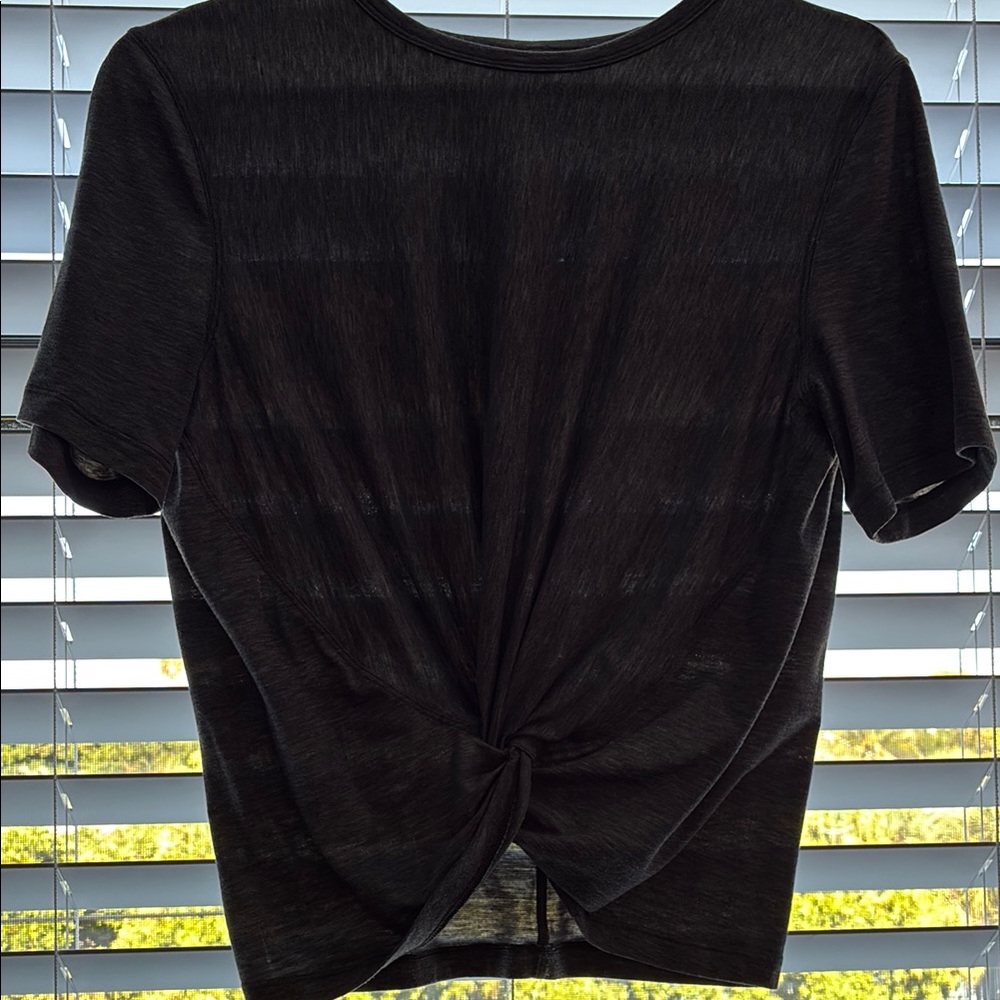 Grey Knot-Back Women's Top